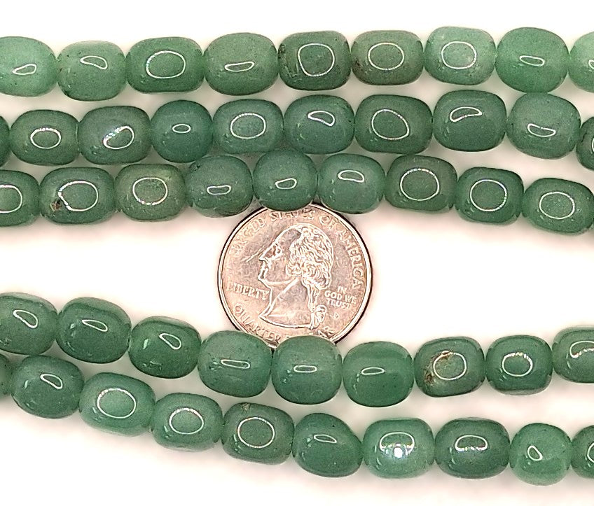 10x8mm Green Aventurine Nugget Gemstone Beads 8-Inch Strand