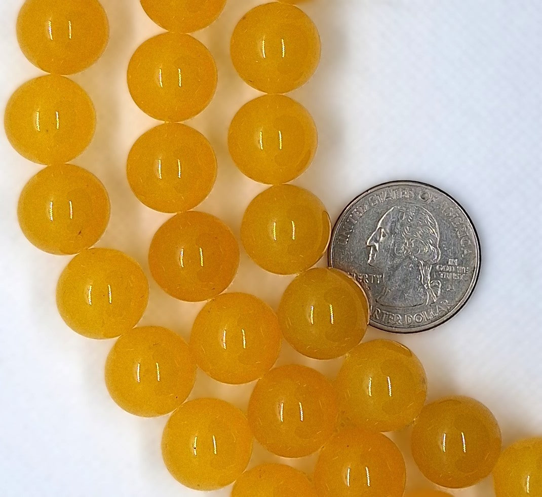 10x8mm Yellow Jade Nugget Gemstone Beads 8-Inch Strand