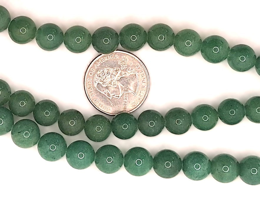 10mm Green Aventurine Round Gemstone Beads 8-Inch Strand