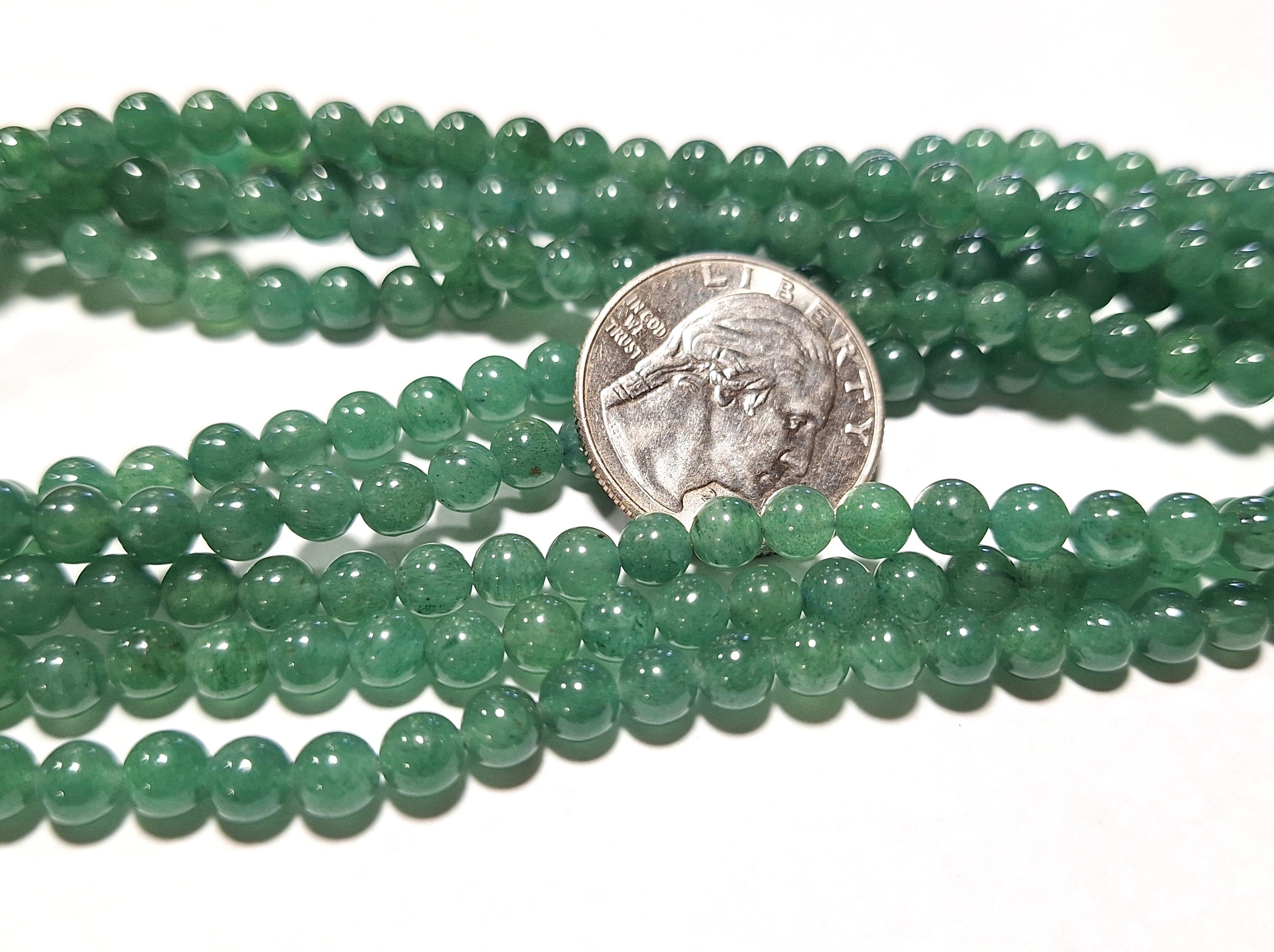 5mm Green Aventurine Round Gemstone Beads 16-Inch Strand