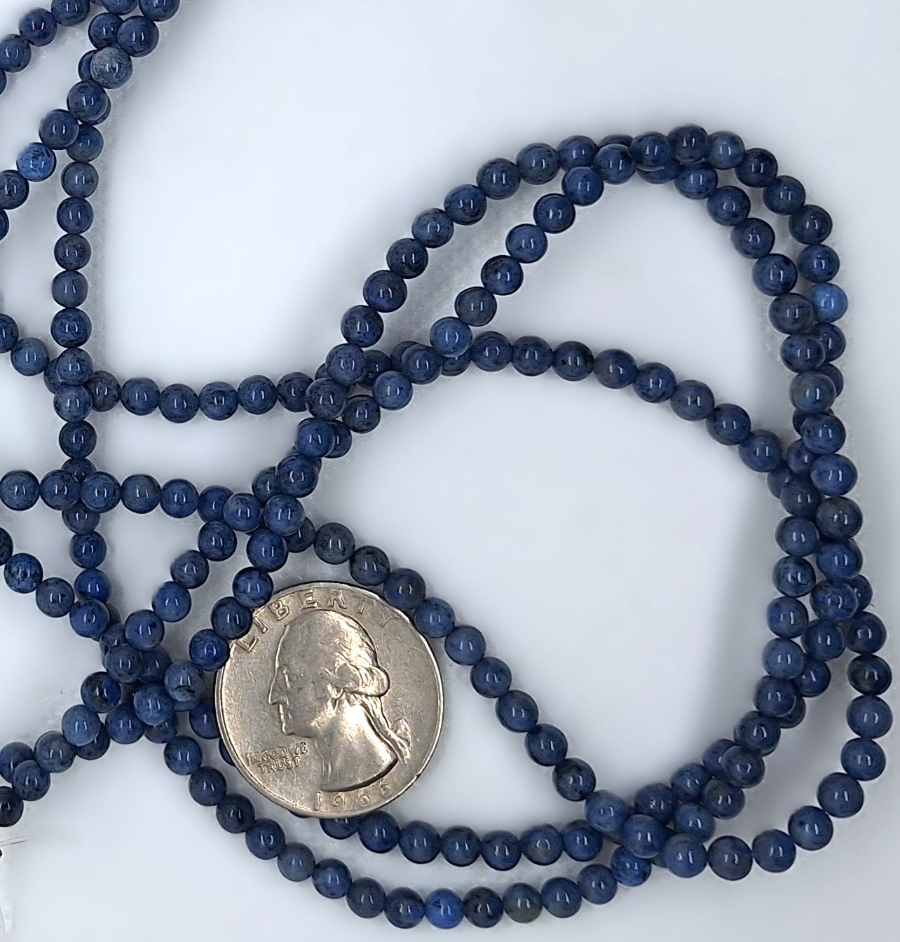 4mm Dumortierite Round Gemstone Beads 16-Inch Strand