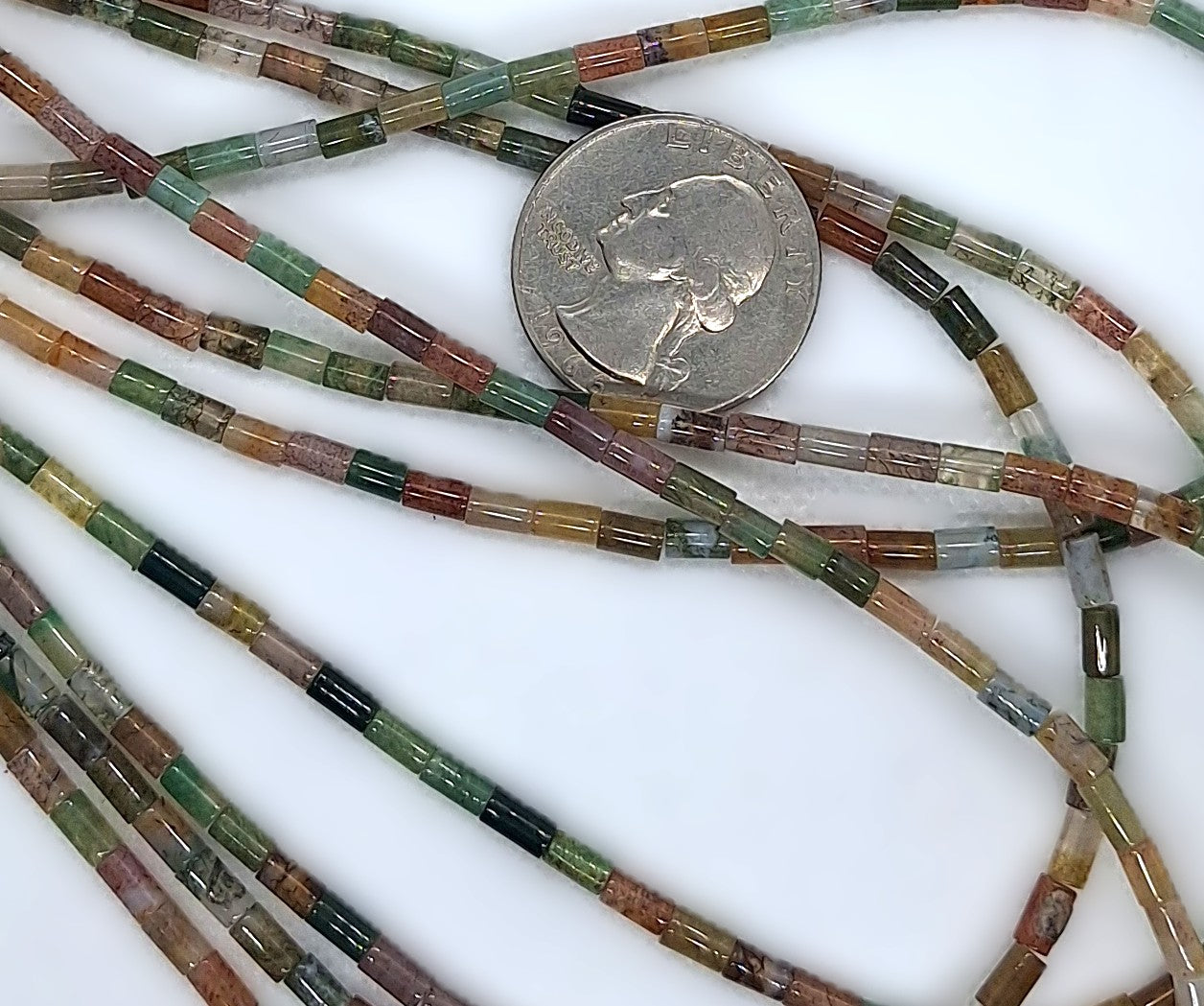 5x3mm Fancy Jasper Cylinder Gemstone Beads 16-Inch Strand