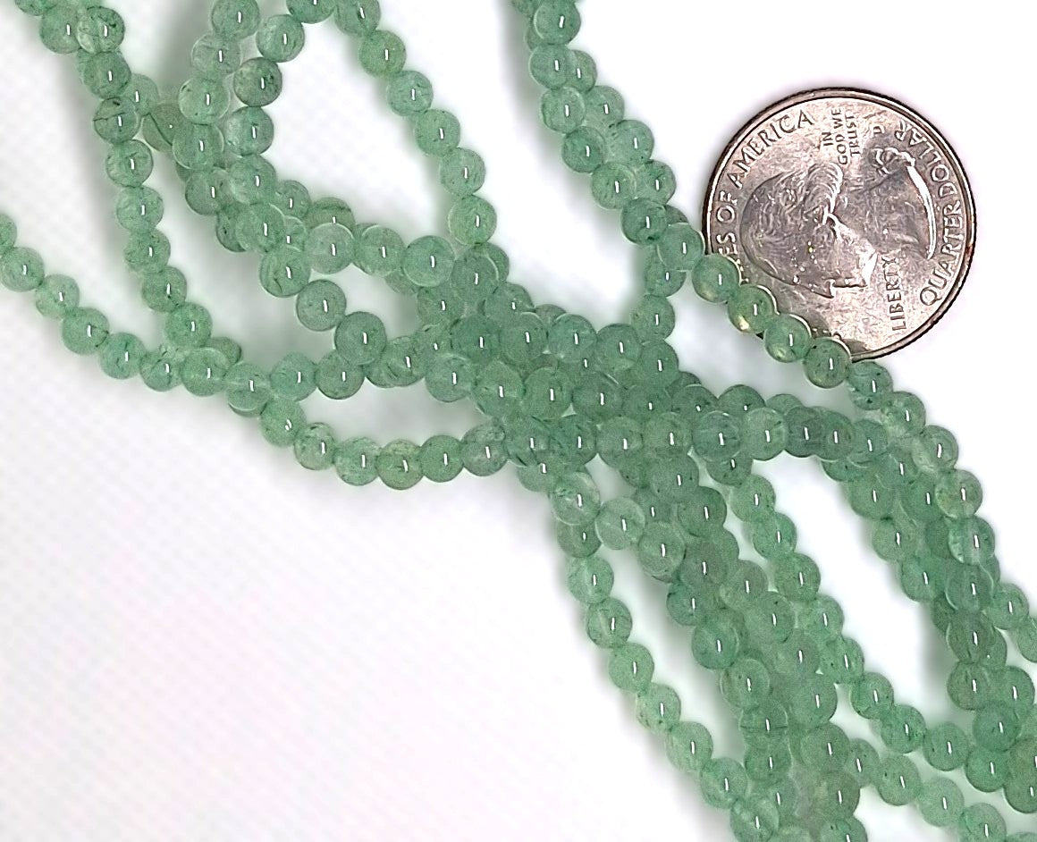 4mm Green Aventurine Round Gemstone Beads 16-inch Strand