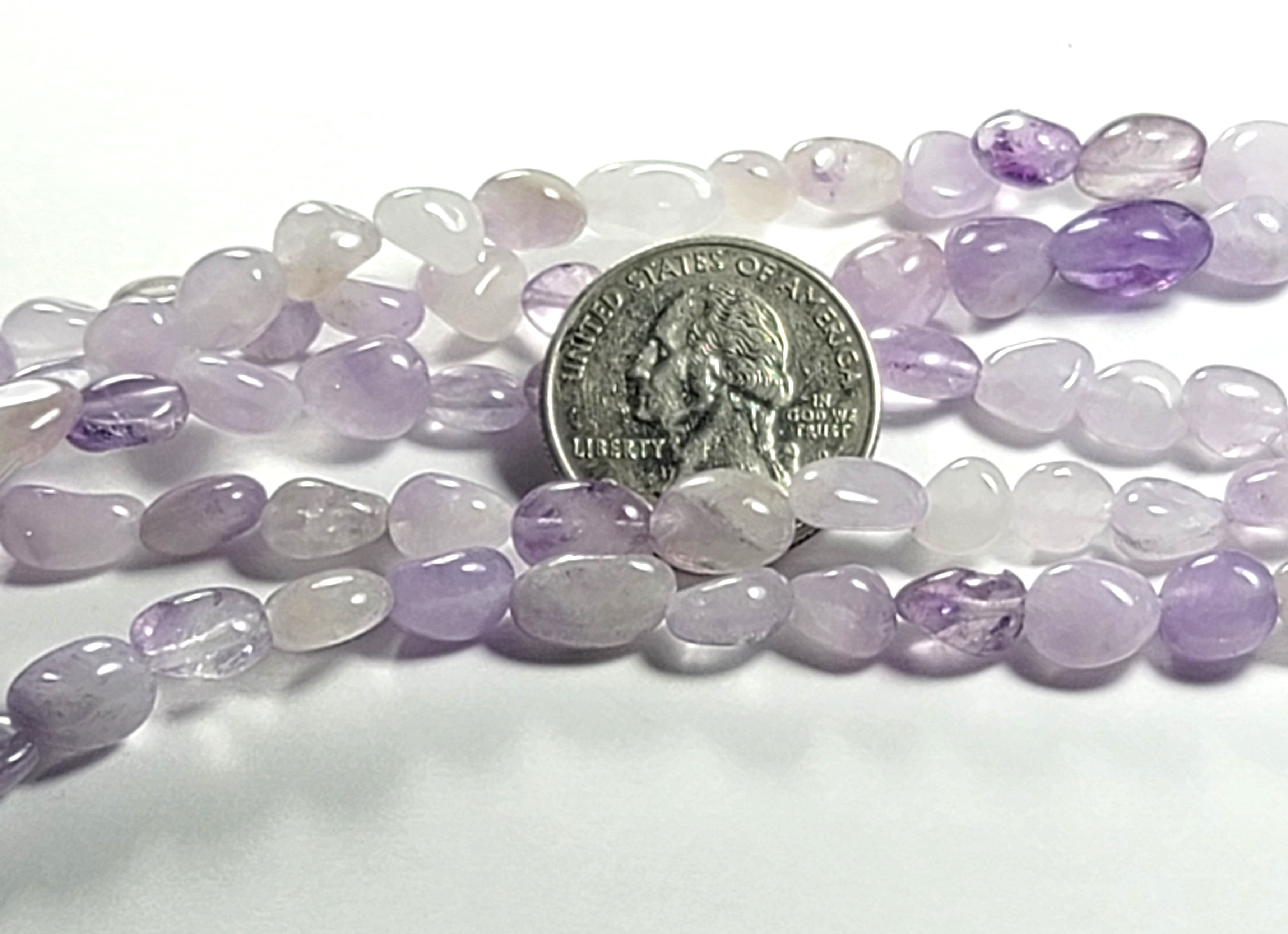 8x6mm Lavender Quartz Nugget Gemstone Beads 8-Inch Strand