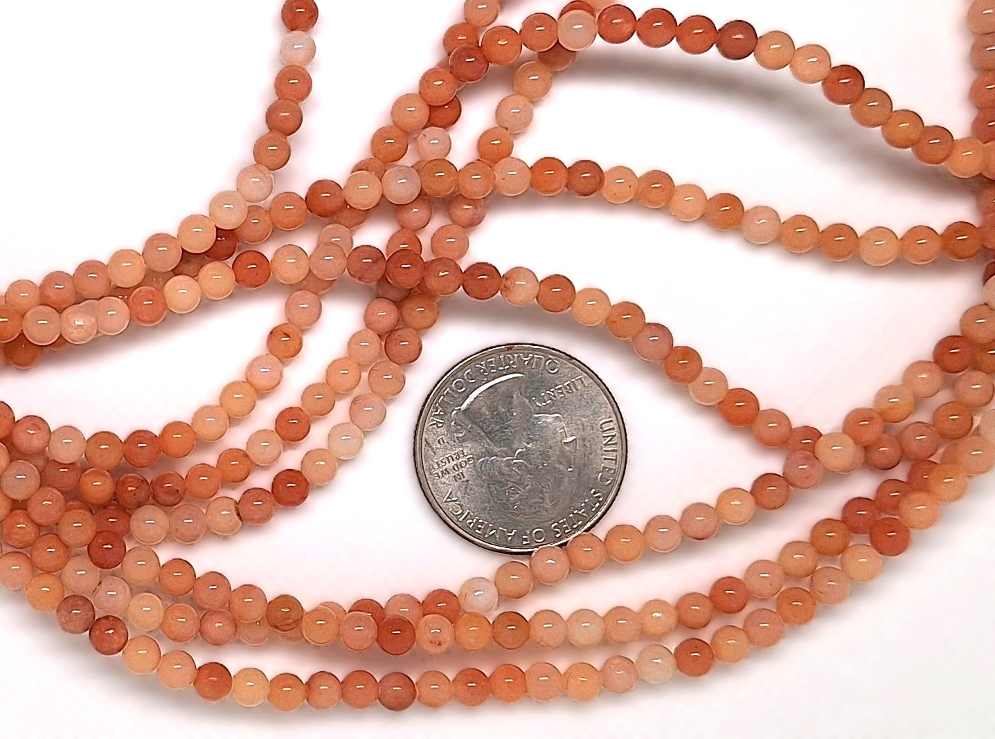 4mm Pink Aventurine Smooth Round Gemstone Beads 16-inch Strand