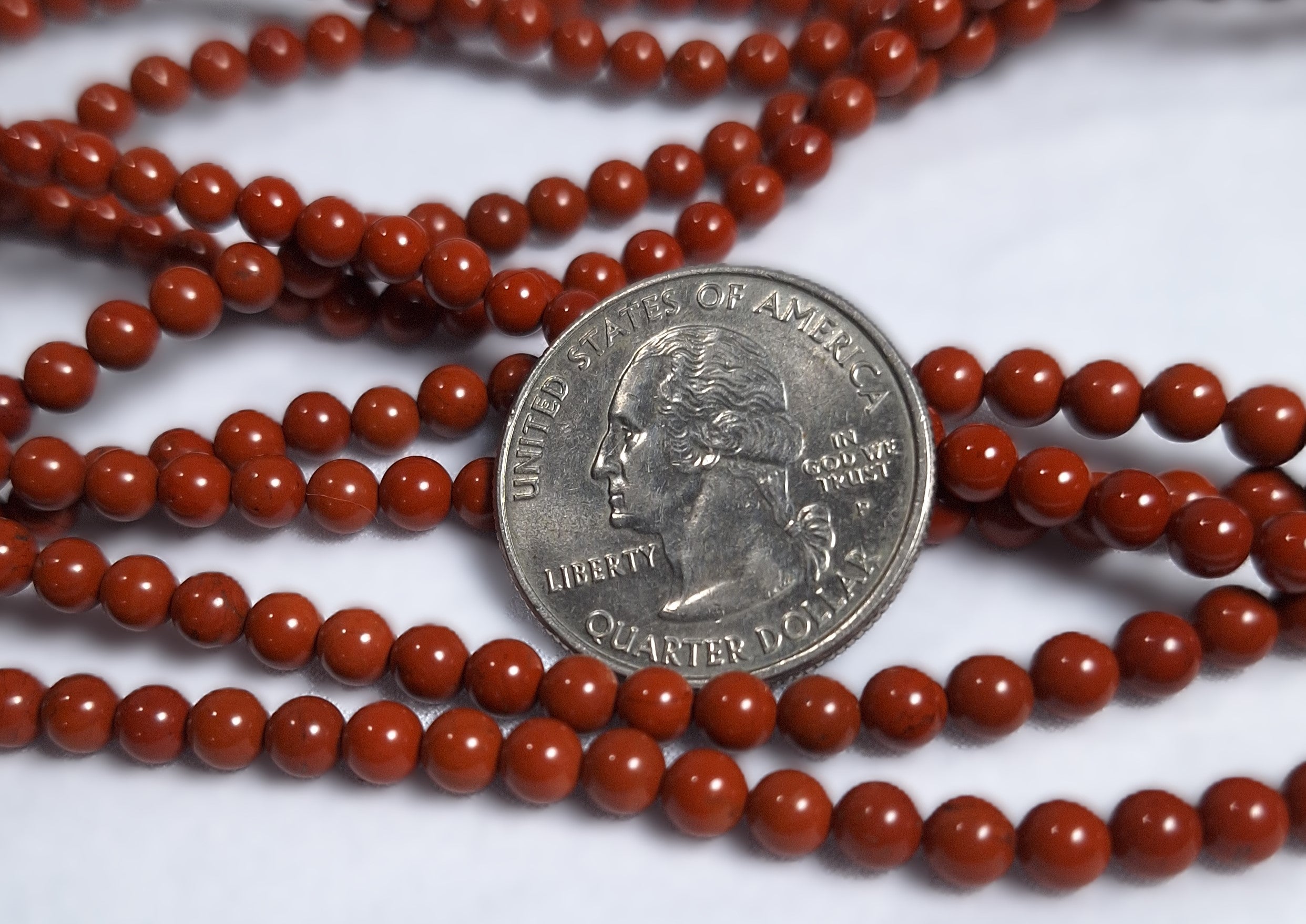 4mm Red Jasper Round Gemstone Beads 16-Inch Strand