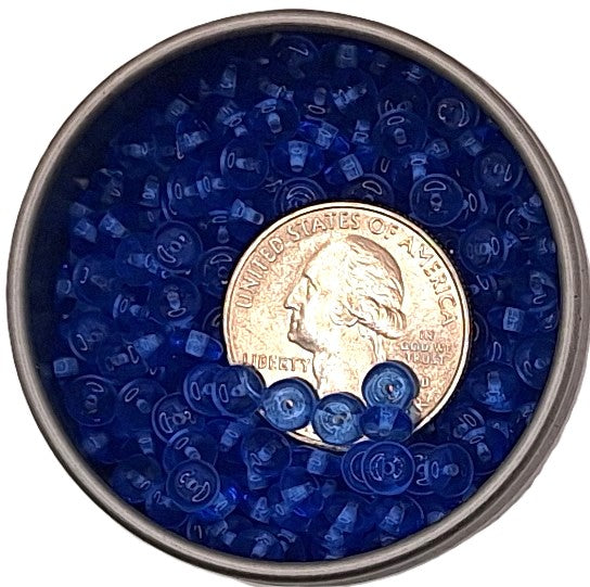 5mm Sapphire Transparent Smooth Pressed Glass Rondelle Beads 75ct