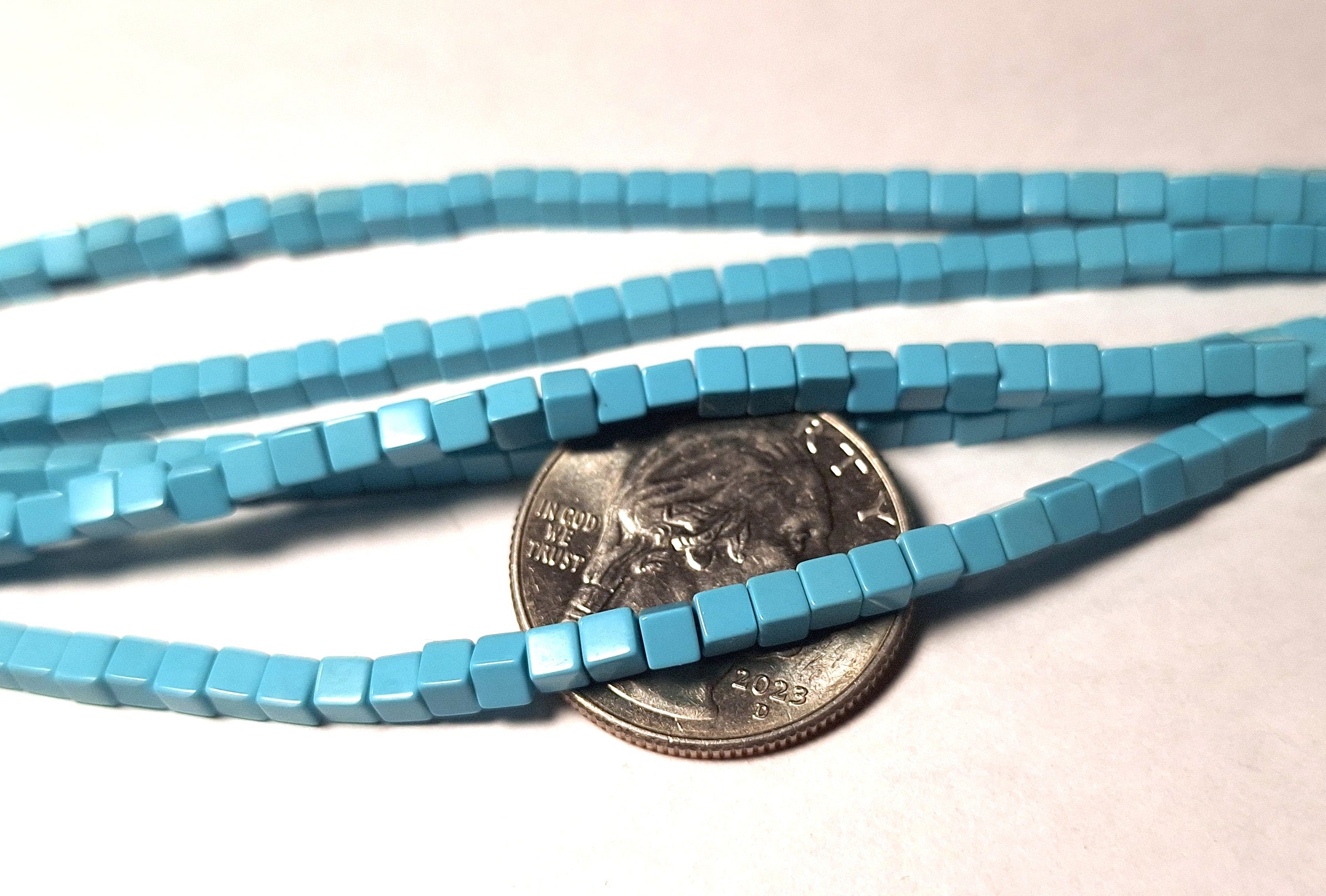 3mm Turquoise Imitation Resin Beads 16-Inch Strand