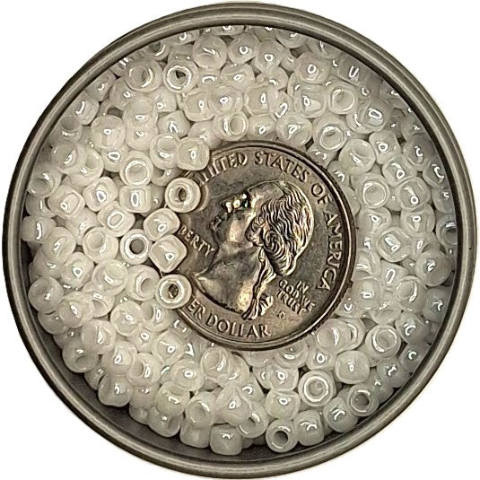 6/0 White Opaque Luster Toho Round Seed Beads 25g