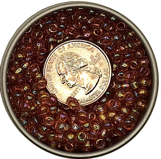 6/0 Topaz Transparent Rainbow Toho Round Seed Beads 25g