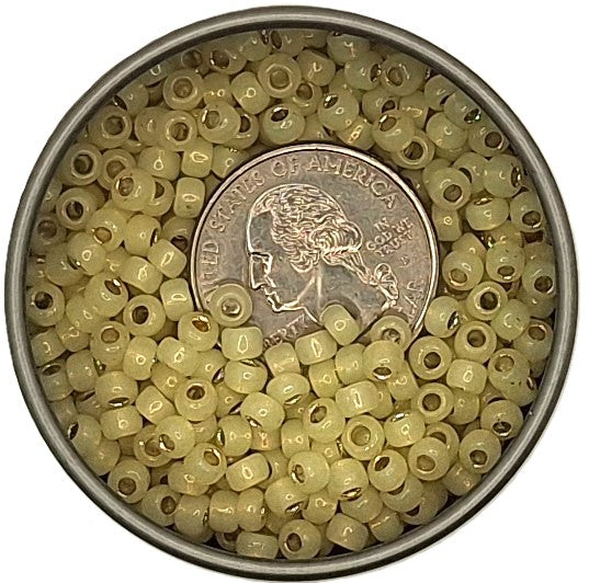 6/0 Milky Light Jonquil Yellow Silver-Lined Toho Round Seed Beads 25g