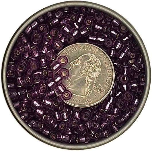 6/0 Light Grape Purple Transparent Silver-Lined Toho Round Seed Beads 25g