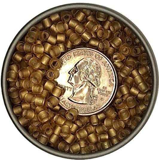 6/0 Light Topaz Transparent Silver-Lined Matte Toho Round Seed Beads 25g