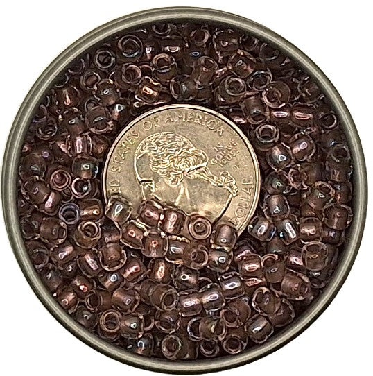6/0 Rose Gold-Lined Crystal Clear Toho Round Seed Beads 25g