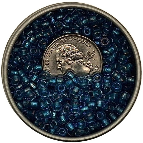 6/0 Teal-Lined Rainbow Crystal Clear Toho Round Seed Beads 25g