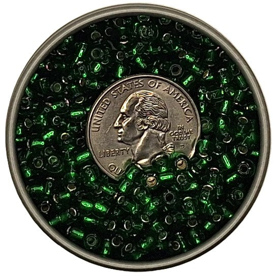 6/0 Grass Green Silver-Lined Toho Round Seed Beads 25g