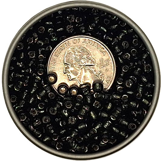 6/0 Dark Gray Transparent Silver-Lined Toho Round Seed Beads 25g