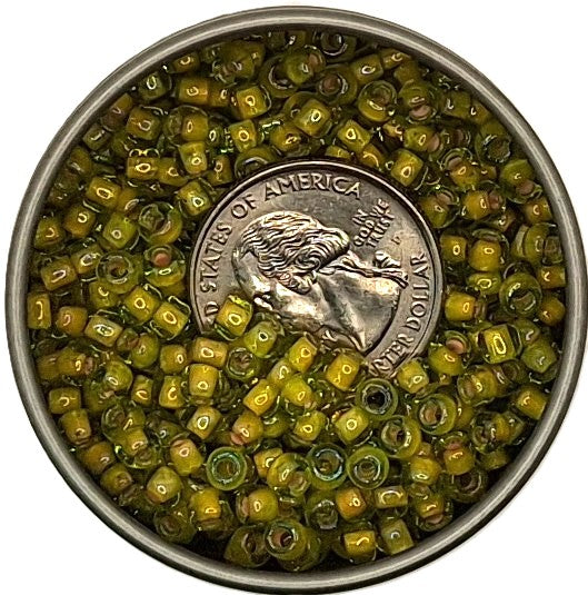 6/0 Apricot Peach-Lined Transparent Jonquil Yellow Toho Round Seed Beads 25g