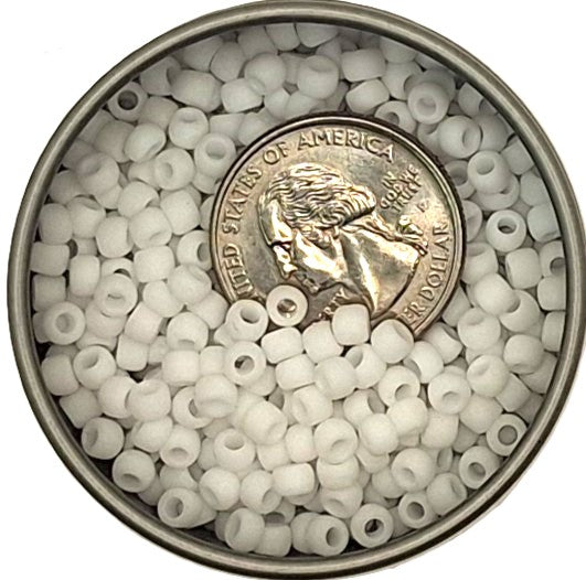 6/0 White Opaque Matte Toho Round Seed Beads 25g