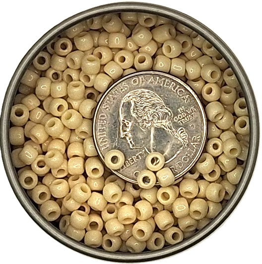 6/0 Light Beige Opaque Toho Round Seed Beads 25g