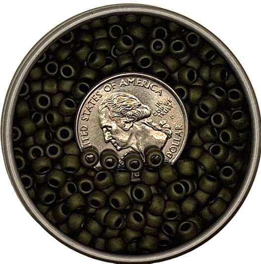 6/0 Dark Olive Matte Toho Round Seed Beads 25g