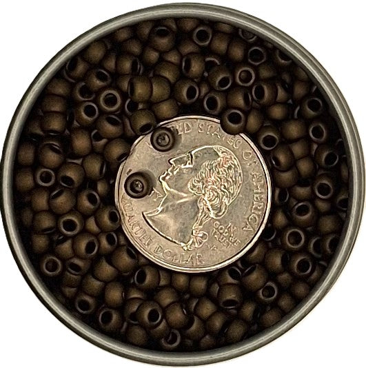 6/0 Dark Copper Metallic Matte Toho Round Seed Beads 25g