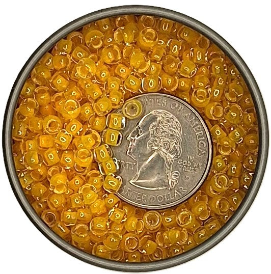 6/0 Luminous Neon Tangerine Toho Round Seed Beads 25g