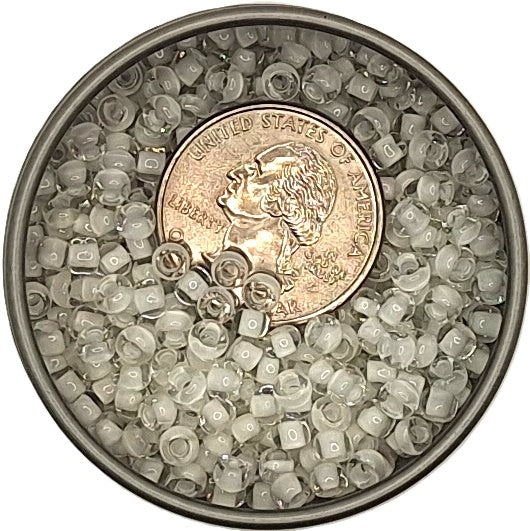 6/0 Snow White-Lined Crystal Clear Toho Round Seed Beads 25g