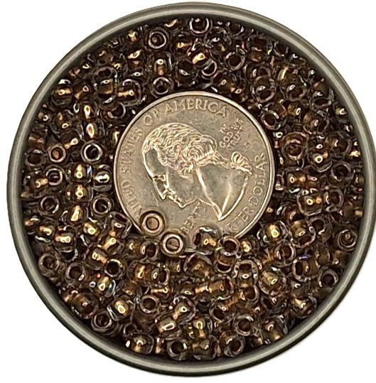 6/0 Clear Transparent Gold Lined Toho Round Seed Beads 25g