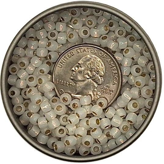 6/0 PermaFinish Milky White Transparent Silver-Lined Toho Round Seed Beads 25g