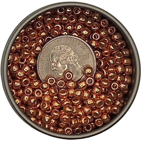 6/0 PermaFinish Galvanized Rose Gold Toho Round Seed Beads 25g