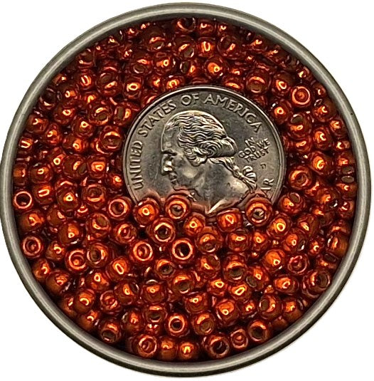 6/0 PermaFinish Galvanized Saffron Toho Round Seed Beads 25g