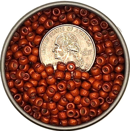 6/0 PermaFinish Galvanized Saffron Matte Toho Round Seed Beads 25g