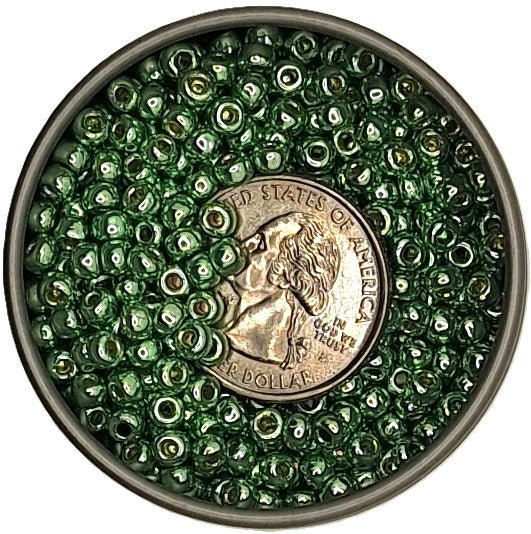 6/0 PermaFinish Galvanized Lime Toho Round Seed Beads 25g