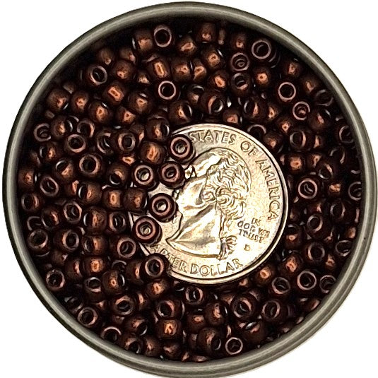 6/0 HYBRID ColorTrends Metallic Dusty Cedar Toho Round Seed Beads 25g