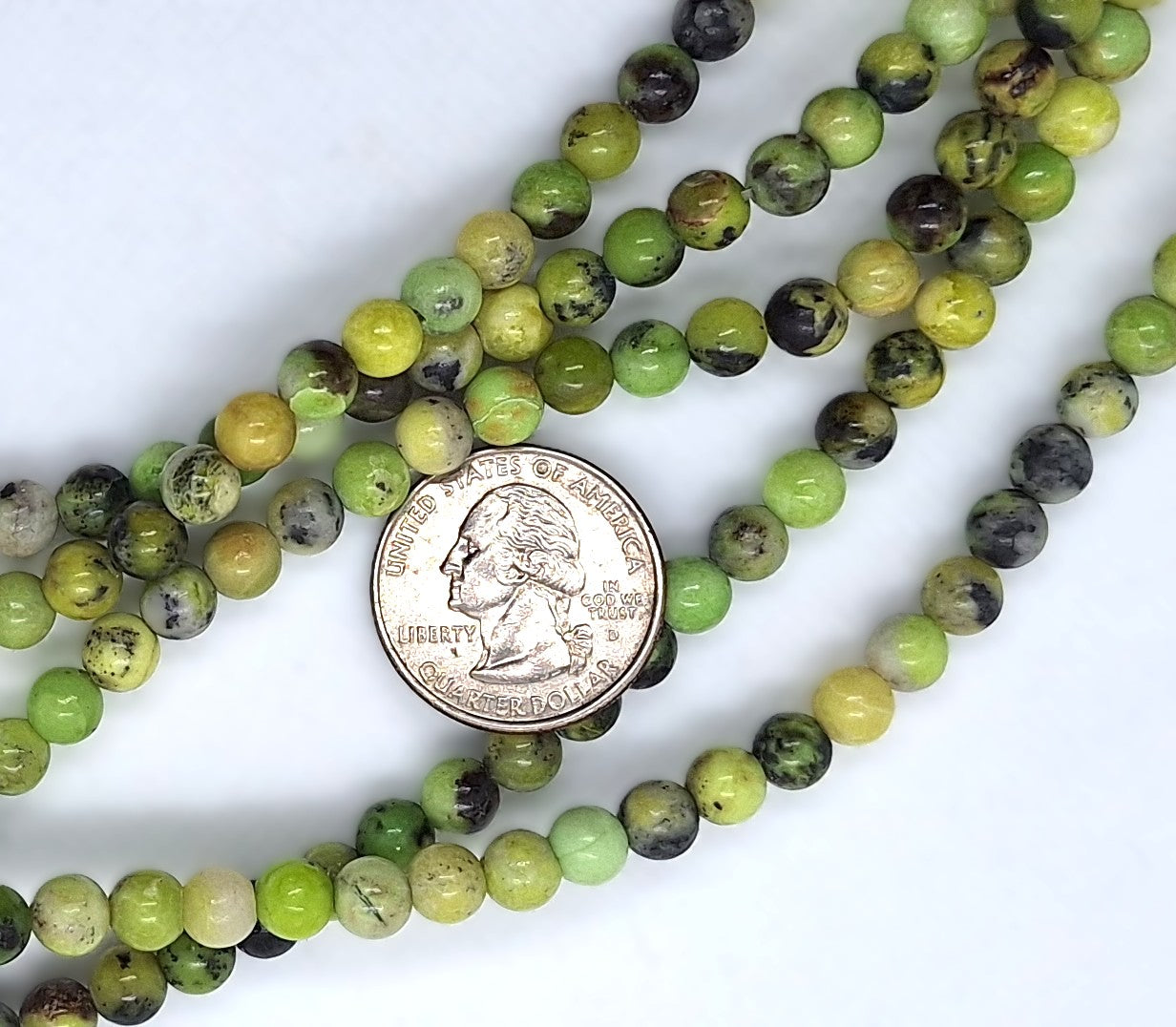 6mm Grass Jasper Round Gemstone Beads 8-Inch Strand
