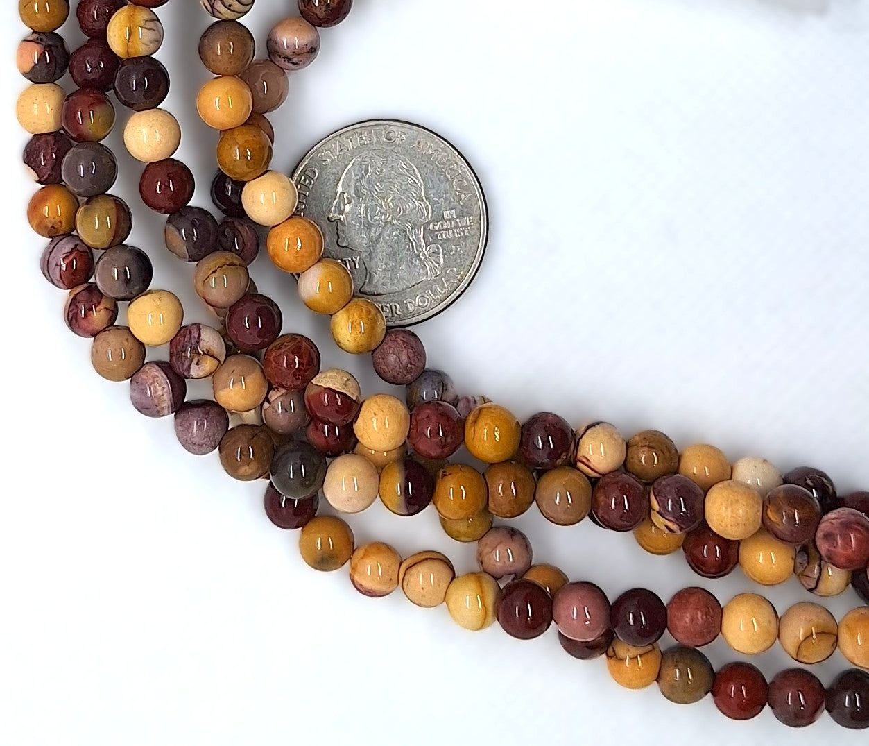 6mm Mookaite Round Gemstone Beads 8-Inch Strand