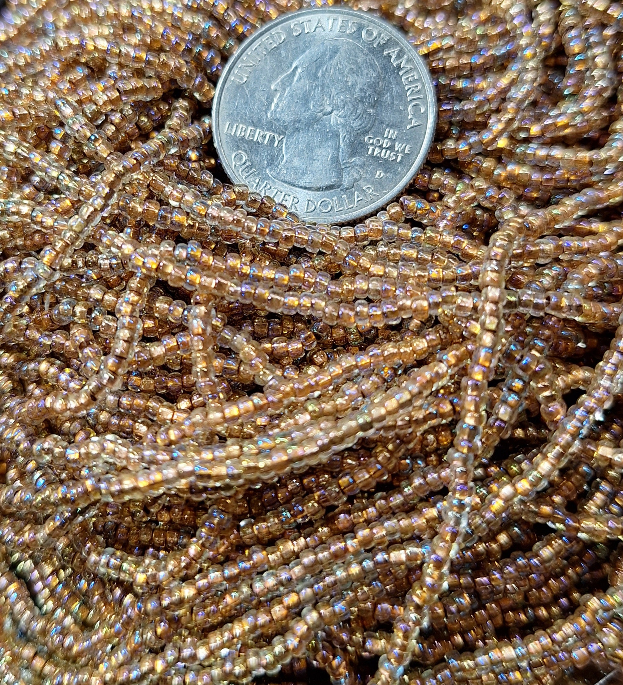 10/0 Crystal Copper-Lined Iris Czech Seed Beads Full Hank