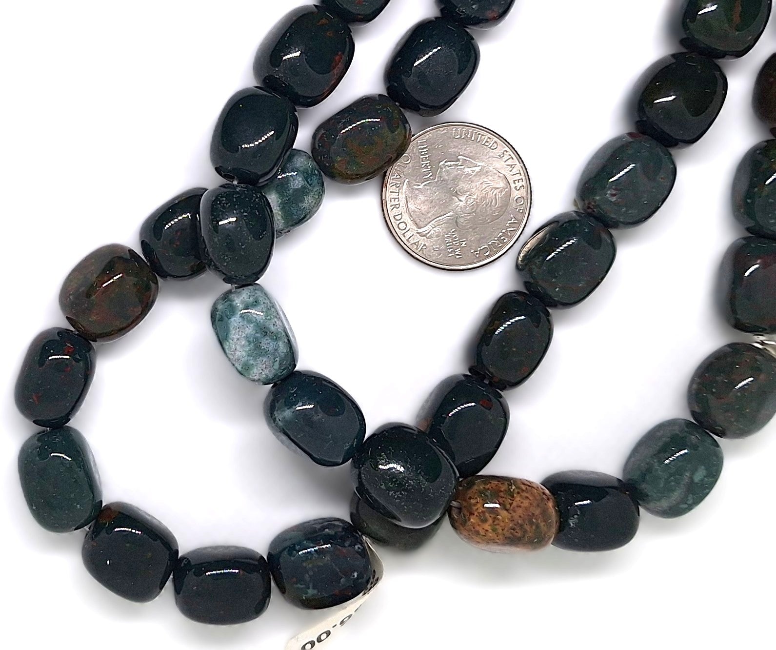 16x12mm Bloodstone Jasper Nugget Gemstone Beads 16-inch Strand