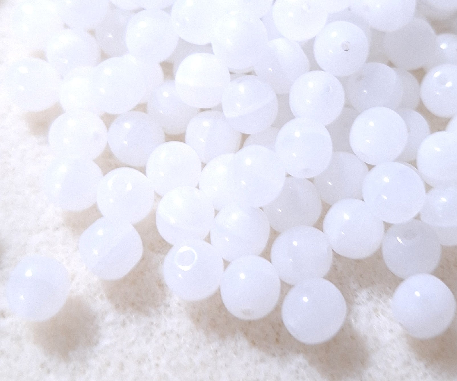 6mm Alabaster Smooth Round Druk Glass Beads 100ct