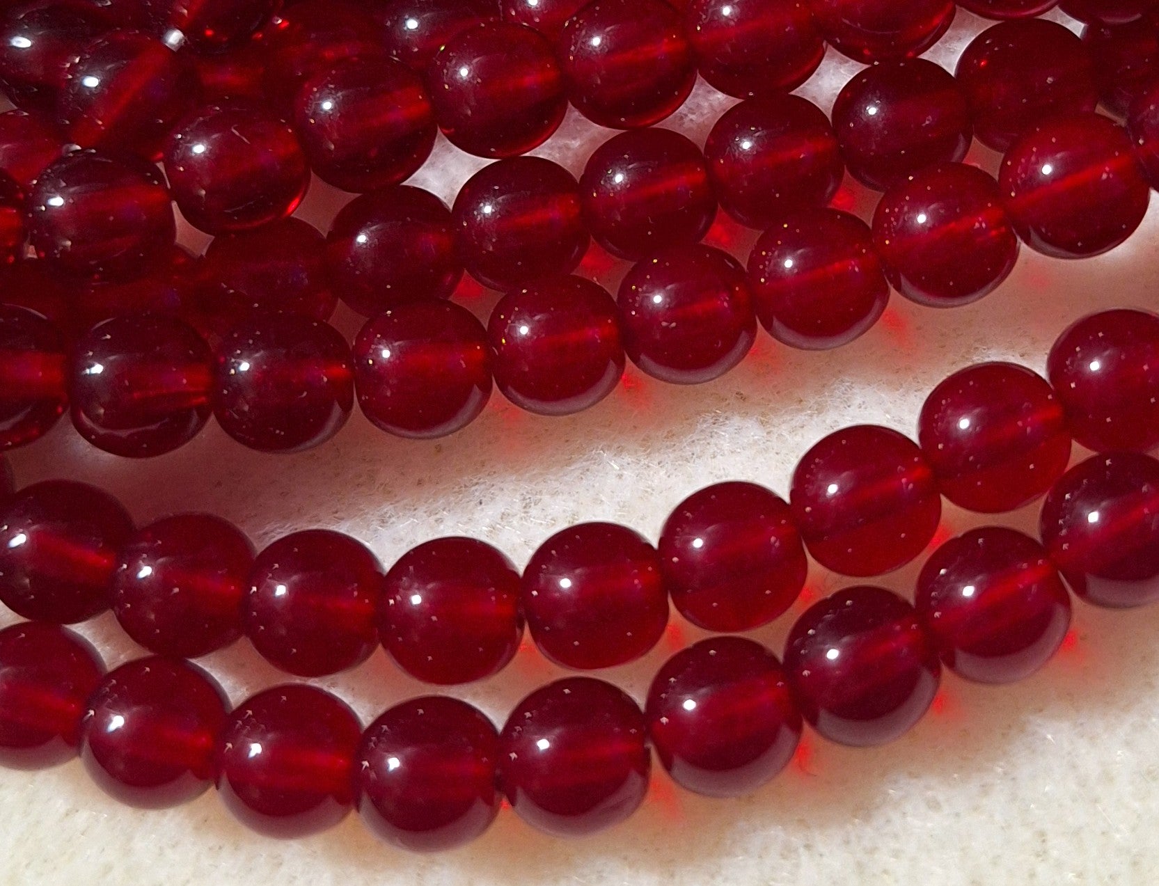 6mm Chocolate Garnet Smooth Round Druk Glass Beads 100ct