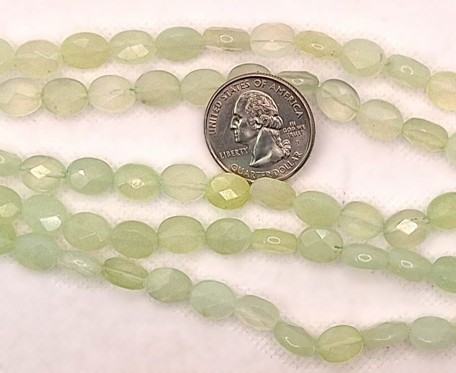 10x8mm Green Aventurine New Jade Faceted Oval Gemstone Beads 8-Inch Strand