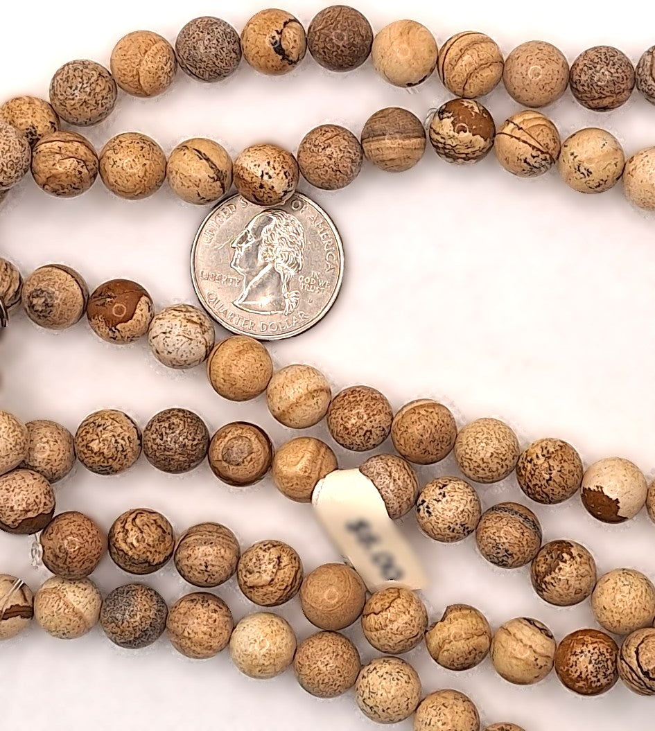 10mm Picture Jasper Round Gemstone Beads 16-inch Strand
