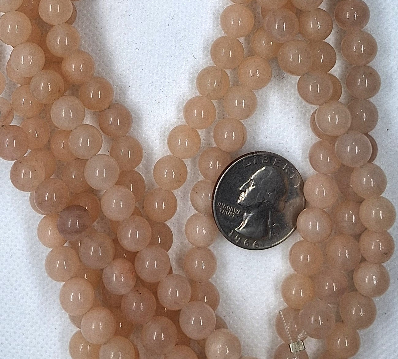 8mm Pink Peach Aventurine Round Gemstone Beads 16-Inch Strand
