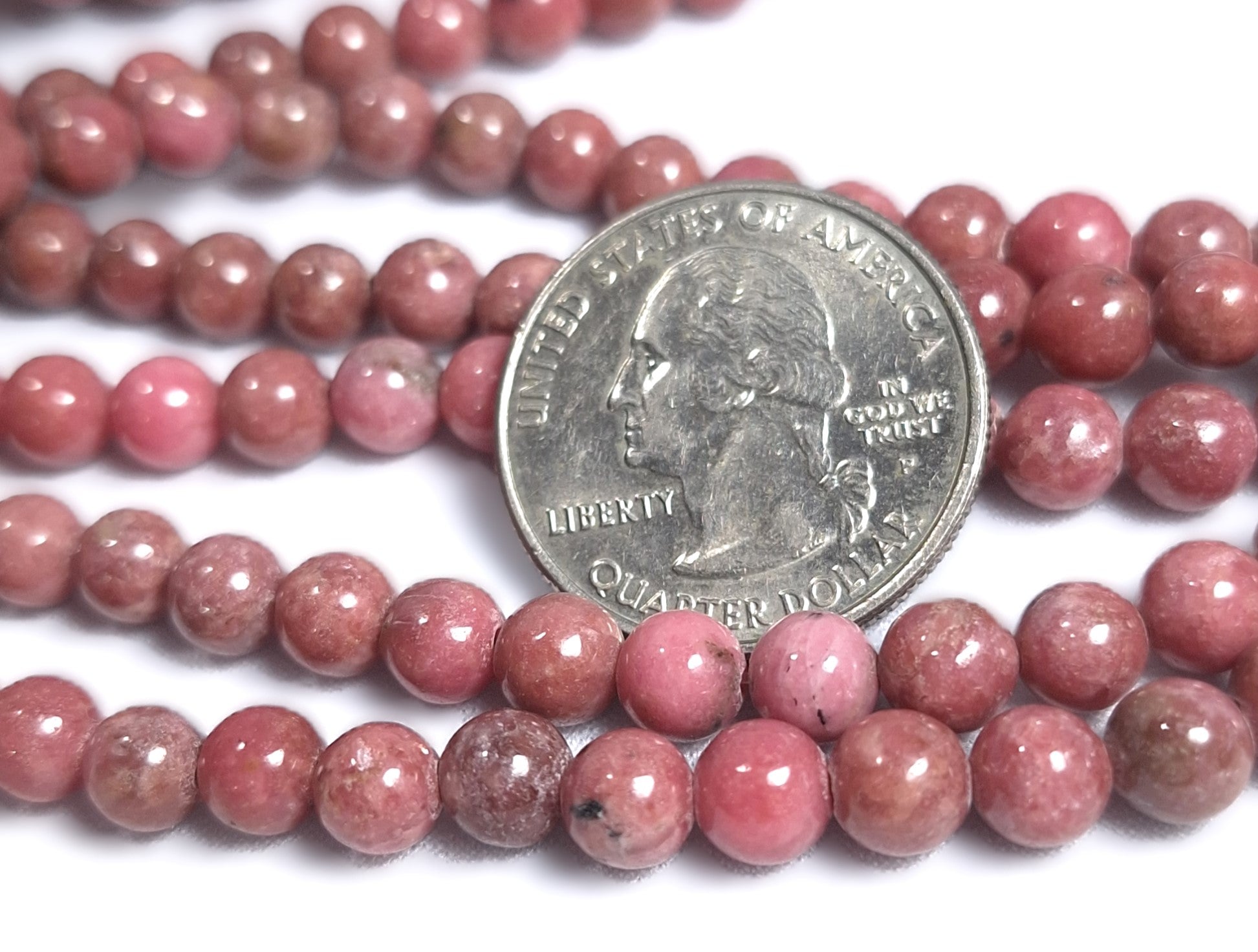 6mm Natural Pink Rhodonite Gemstone Beads 16-Inch Strand