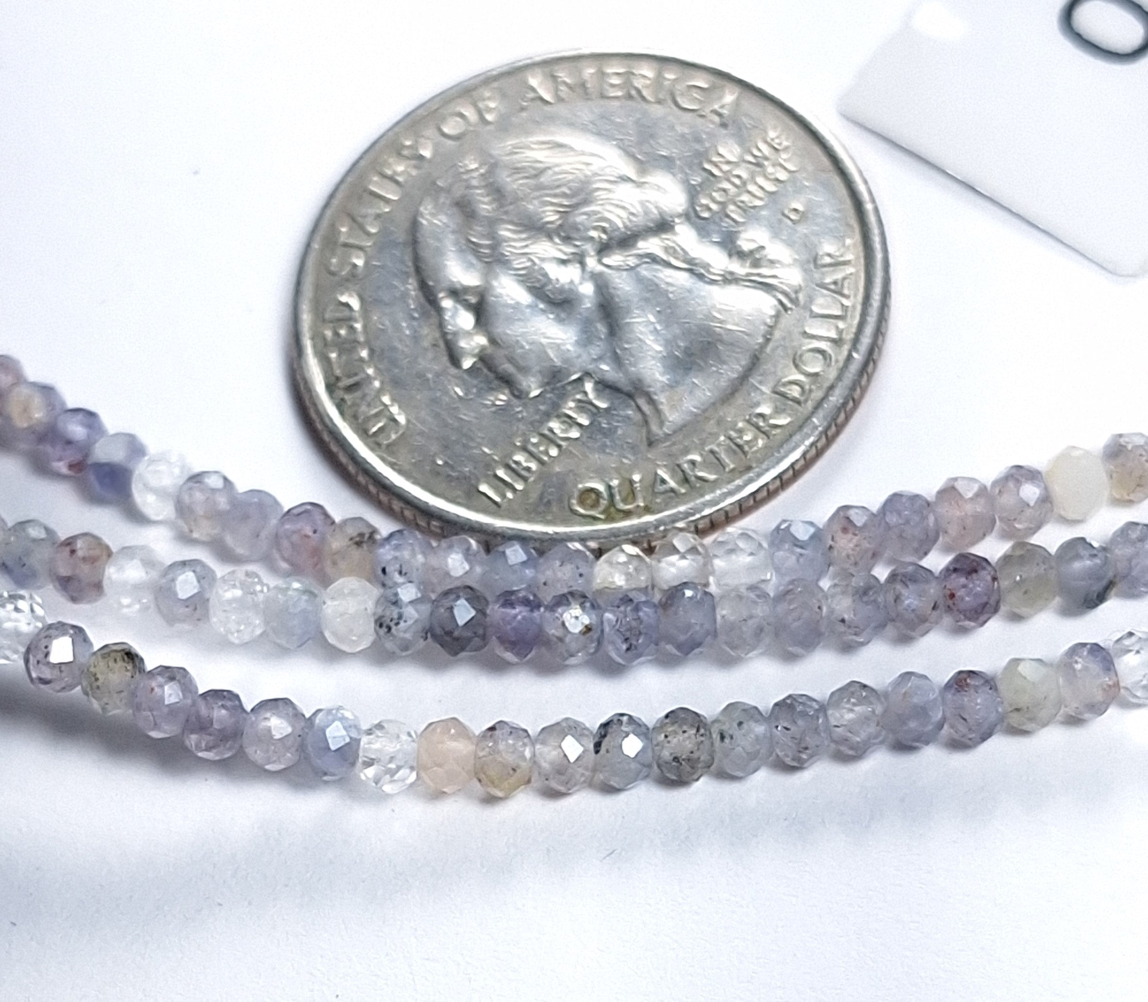 3x2mm Iolite Faceted Rondelle Gemstone Beads 8-Inch Strand