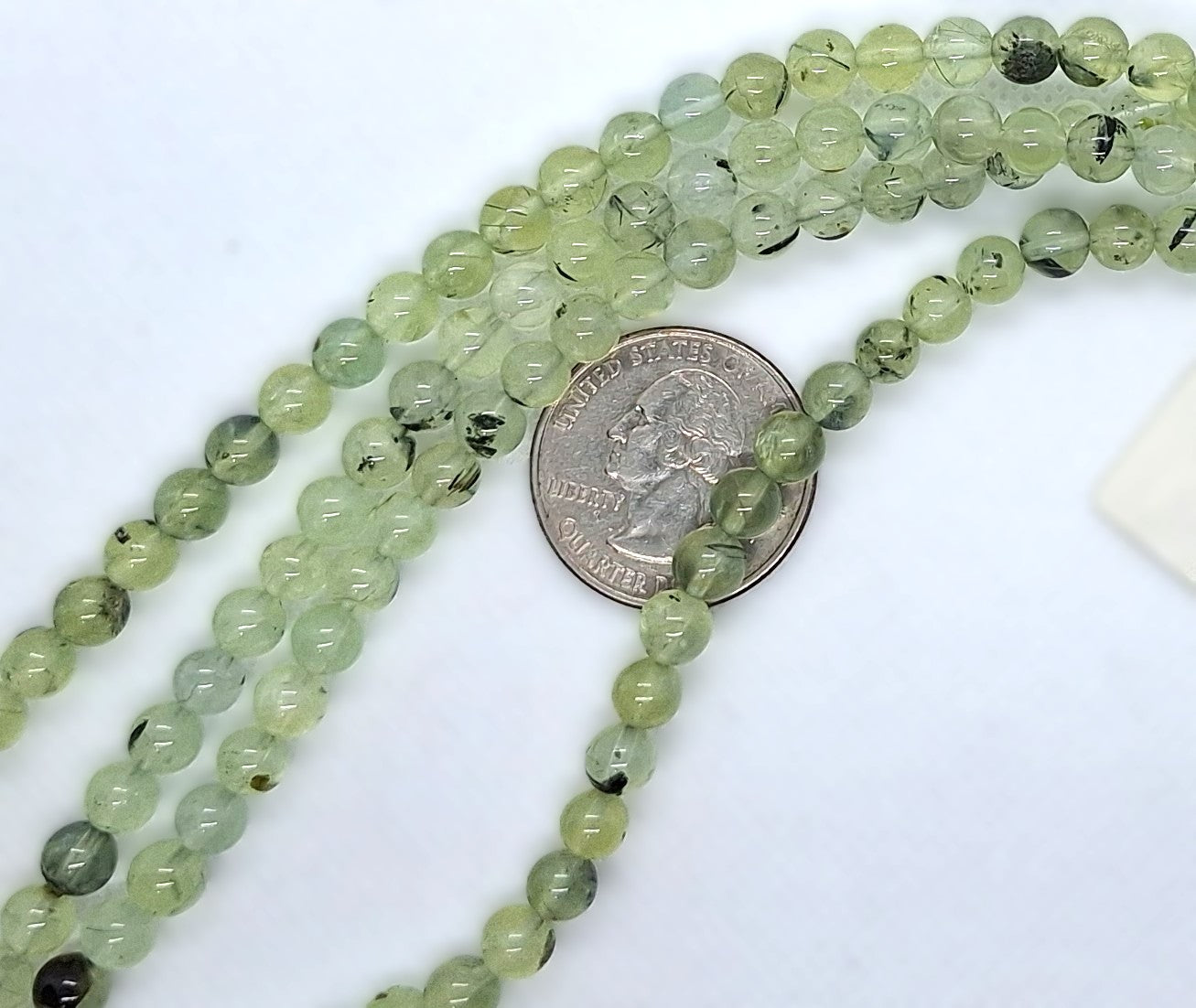 6mm Prehnite Round Gemstone Beads 8-Inch Strand