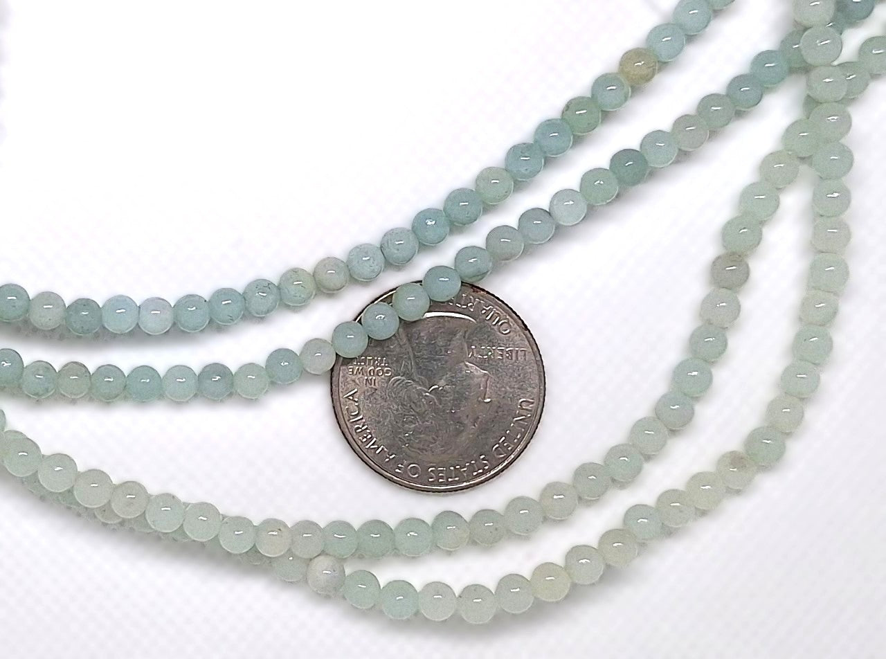 4mm Amazonite Round Gemstone Beads 16-inch Strand