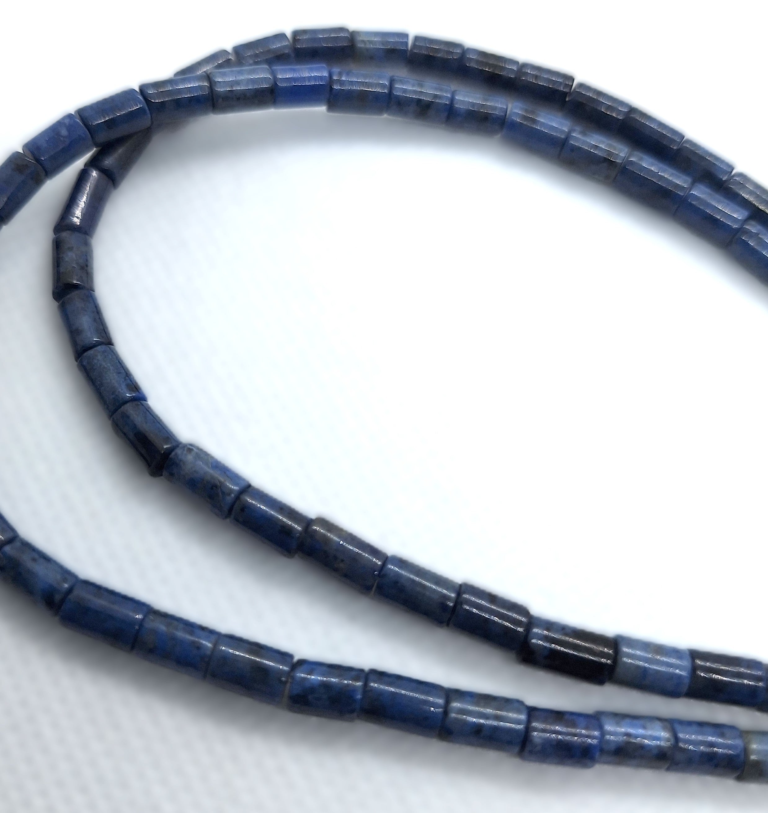 6x4mm Dumortierite Cylinder Tube Gemstone Beads 16-Inch Strand