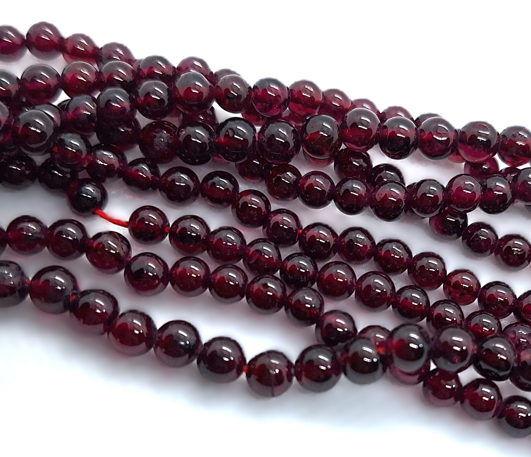 5mm Red Garnet Round Gemstone Beads 16-Inch Strand